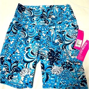 Lilly Pulitzer Blue and White Patterned Bike Shorts